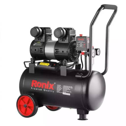 کمپرسور باد 25 لیتری بی صدا رونیکس مدل RC-2512 از سمت چپ
